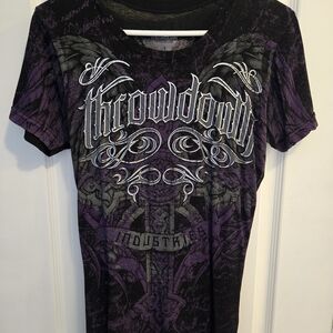 Throwdown Graphic T-Shirt in Black and Purple